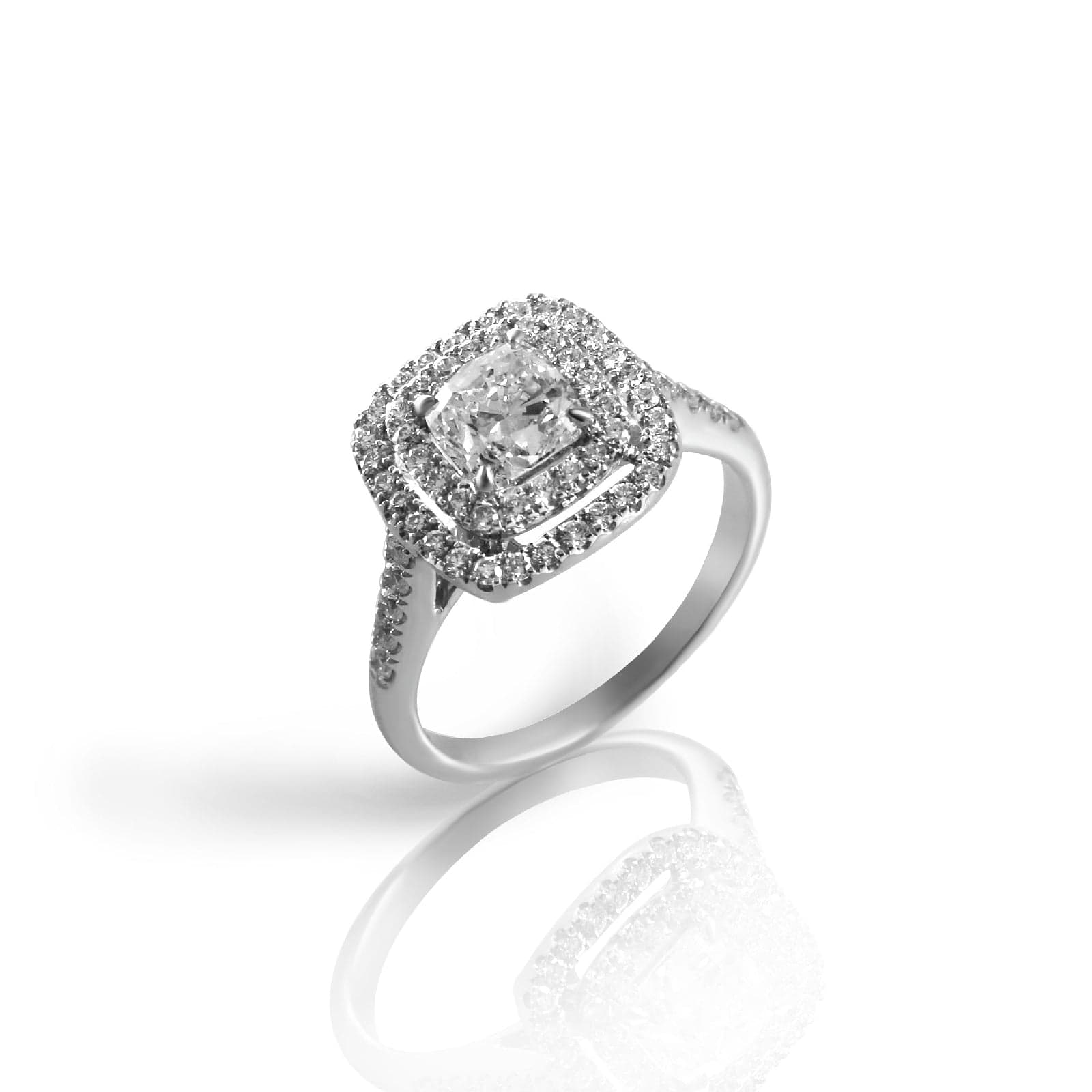 Two Step Cushion Cut Halo