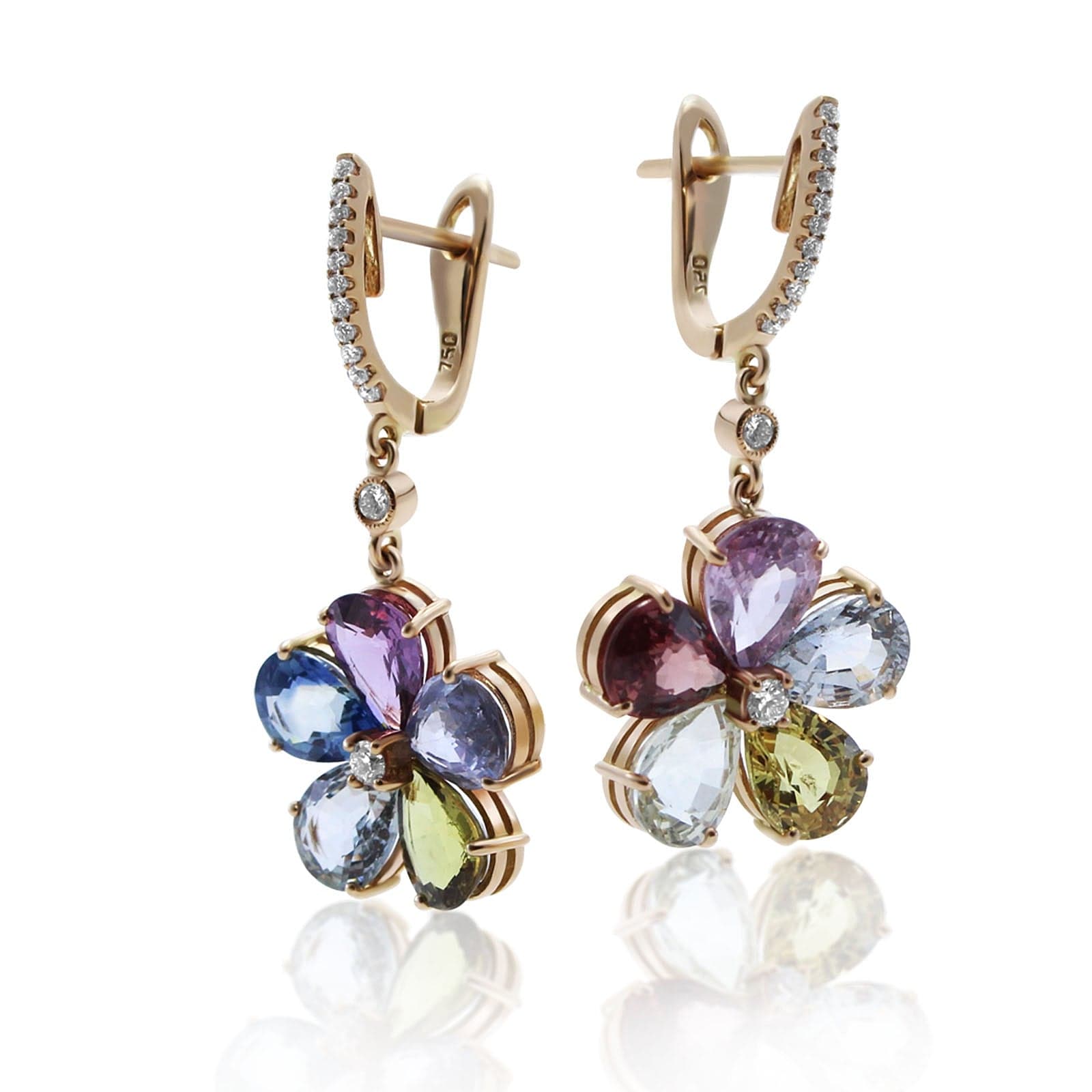 Sapphire Floral Earrings