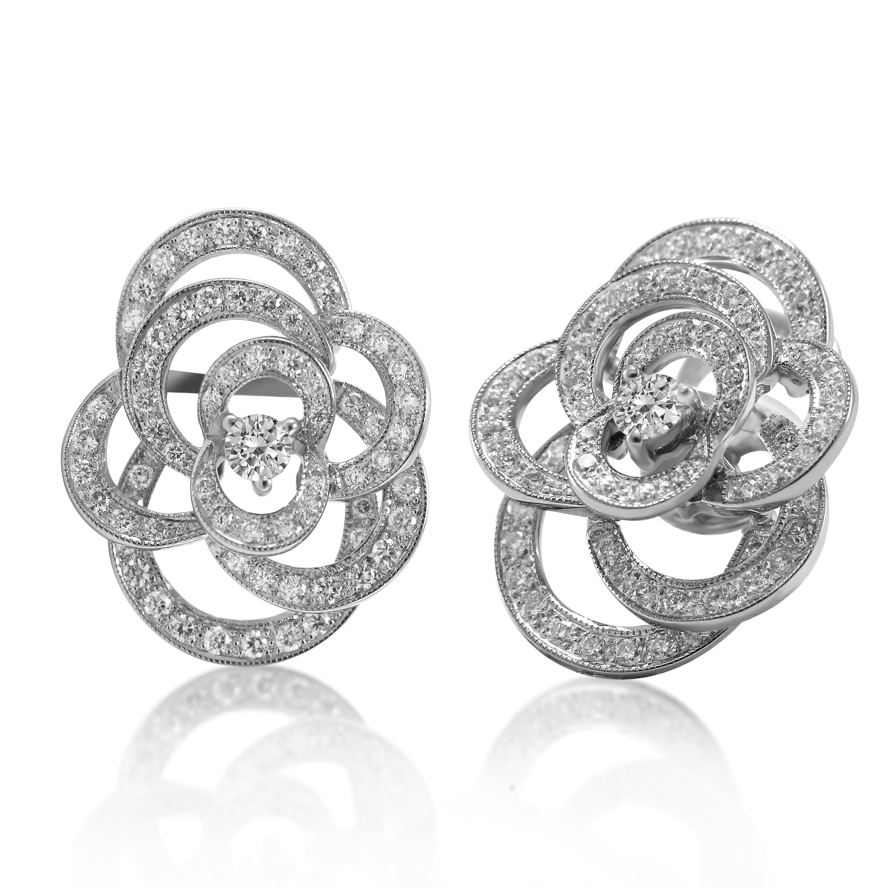 Floral Pave Earrings
