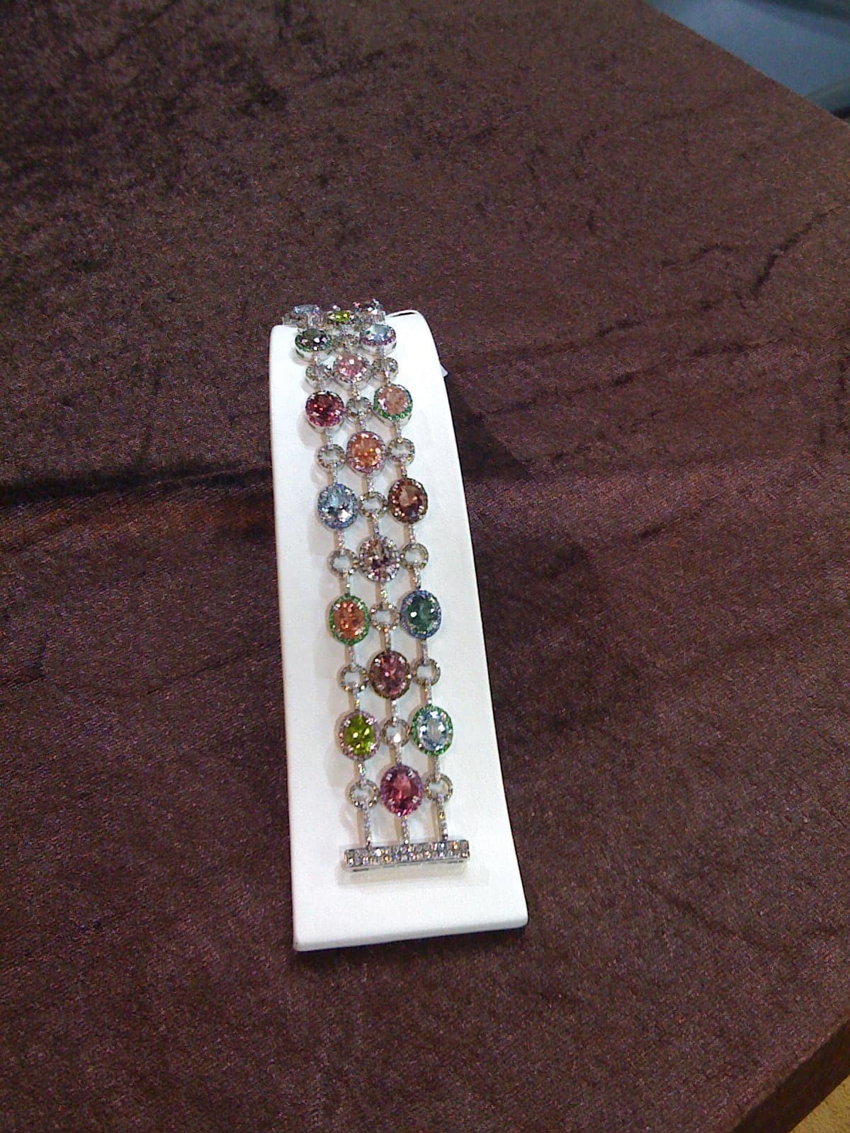 Mix tourmaline with diamonds bracelet