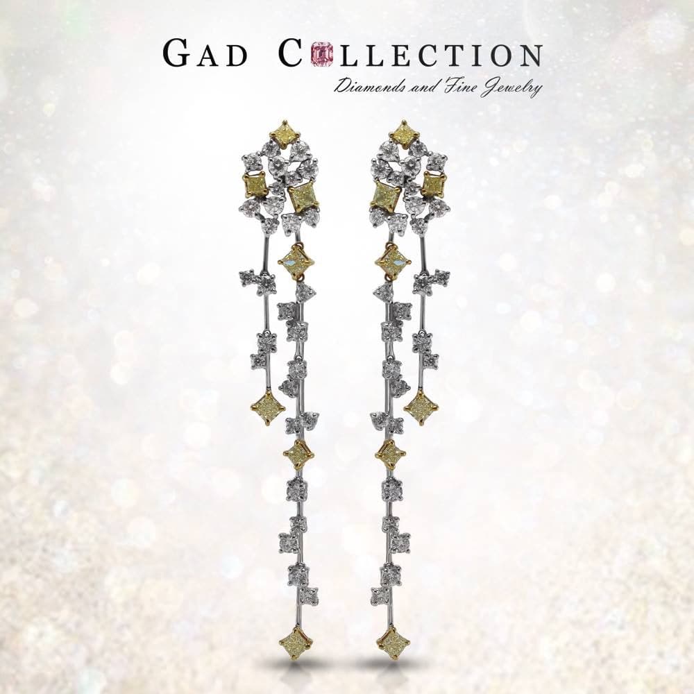 Earrings s/w wh & ye diamond