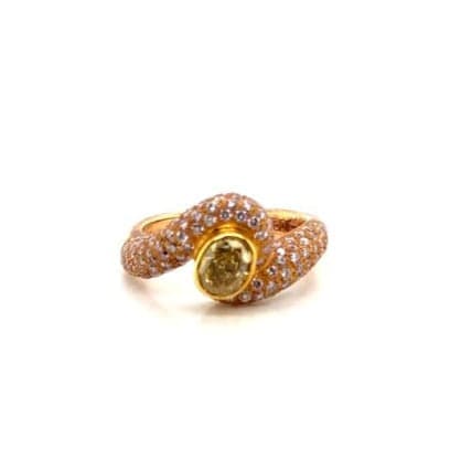 18k pink gold rink s/w fancy intense diamond and pink diamond