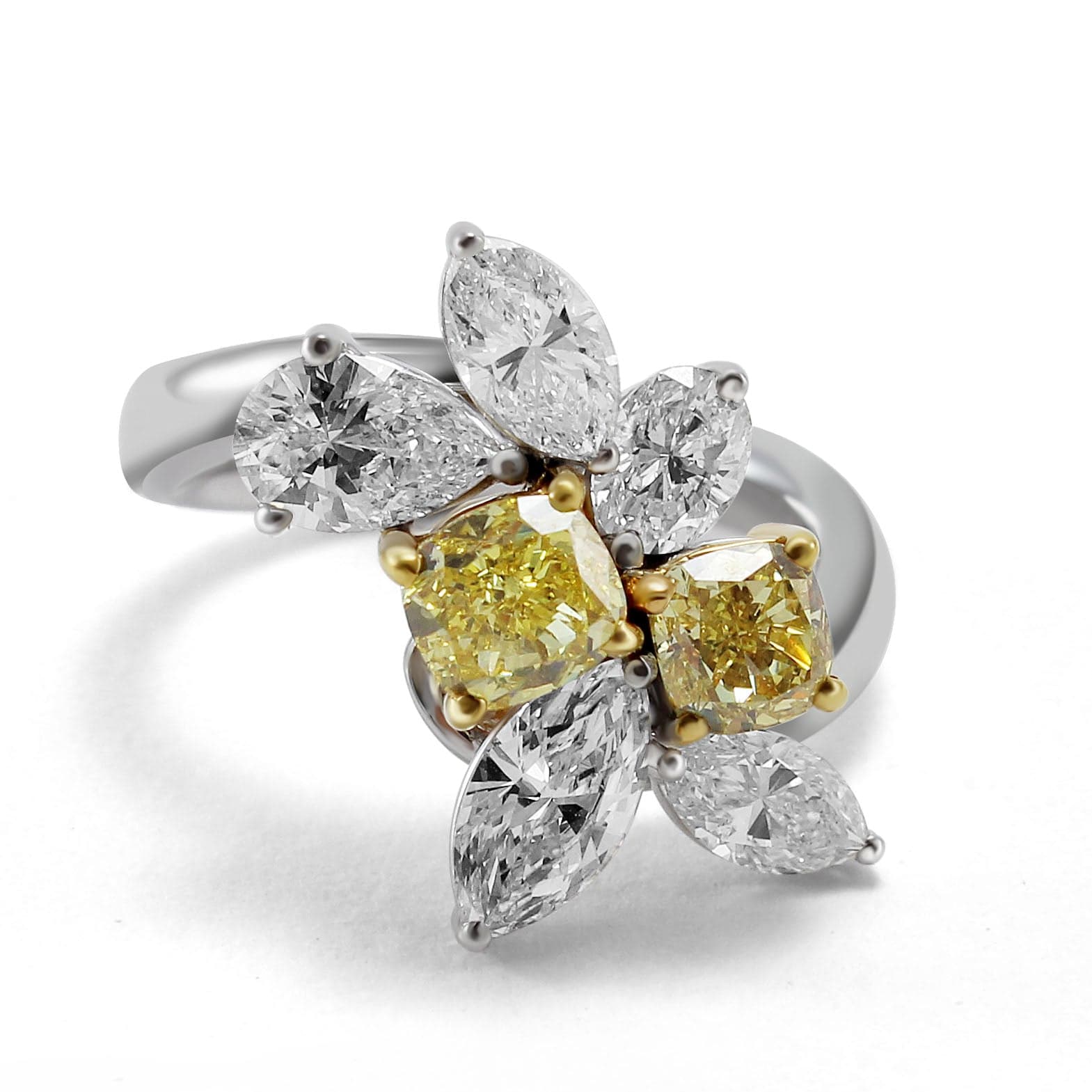PT950&18ky gold s/w fancy intense diamond