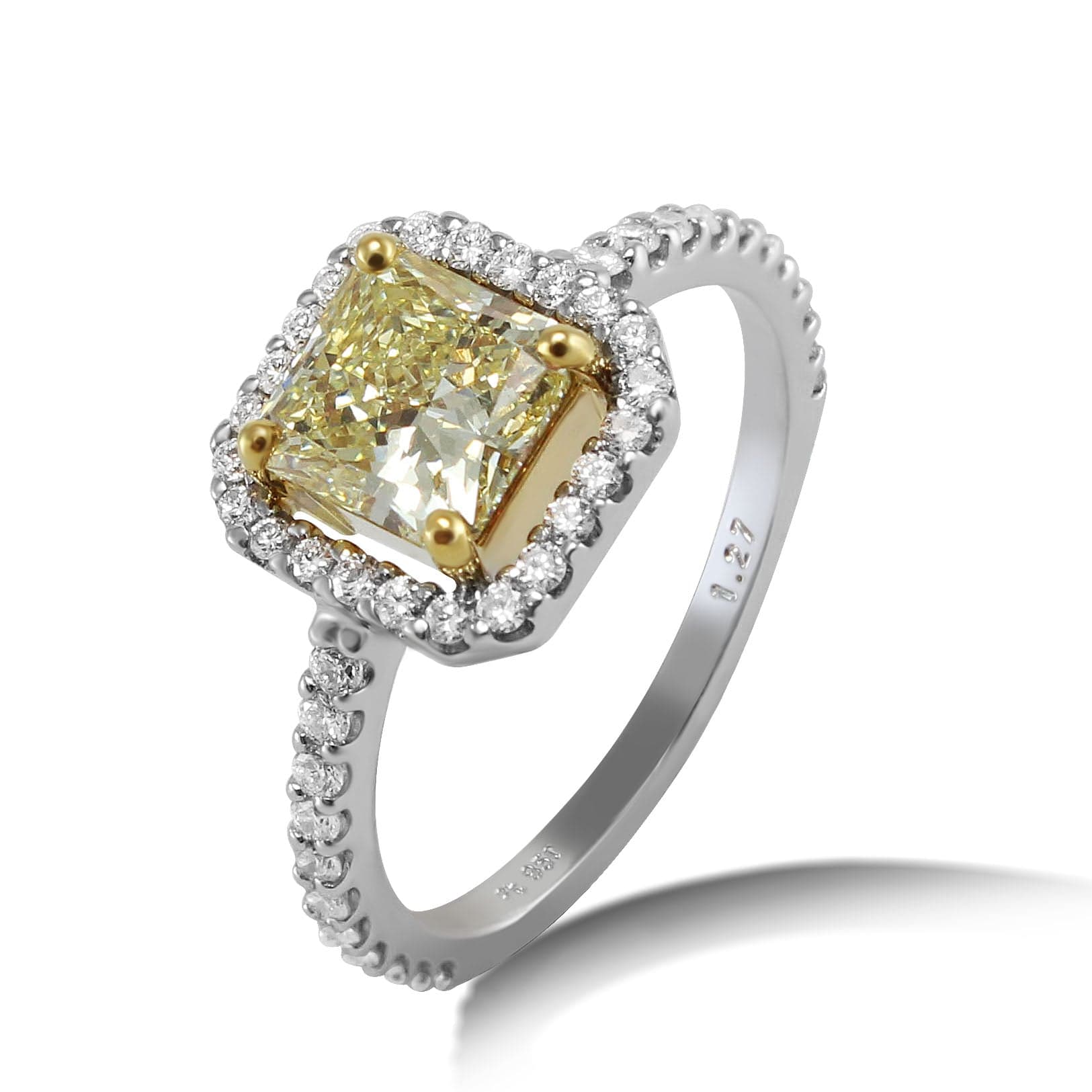Ring PT950Y s/wFancy light yellow diamond