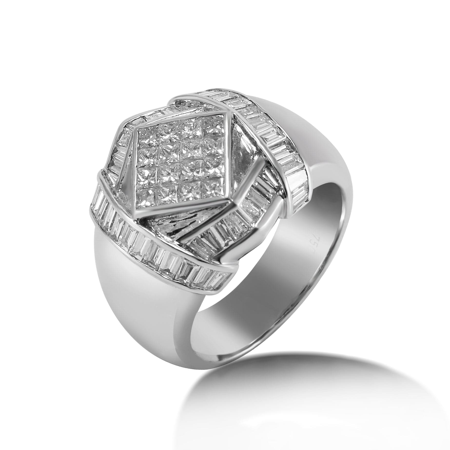 Ring 18KW GOLD s/w Invisible diamond settings