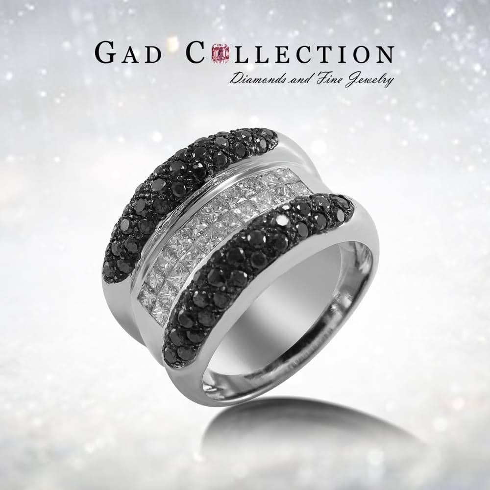 Ring 18KW GOLD s/w invisible diamond settings