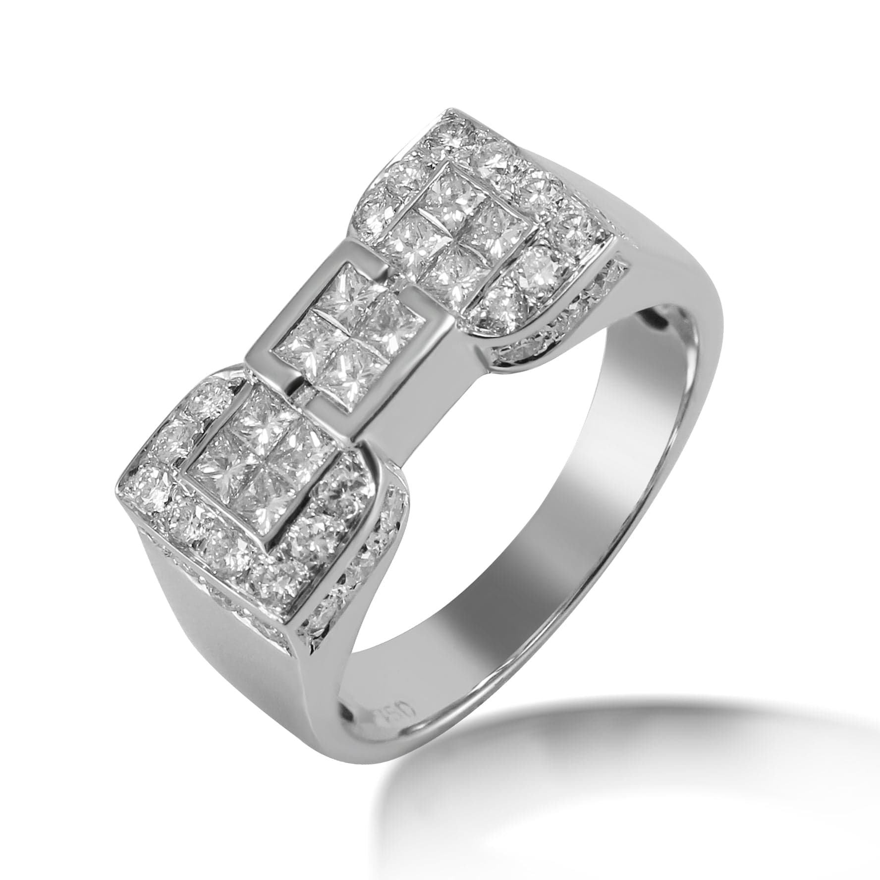 Ring 18KW GOLD s/w Invisible diamond settings