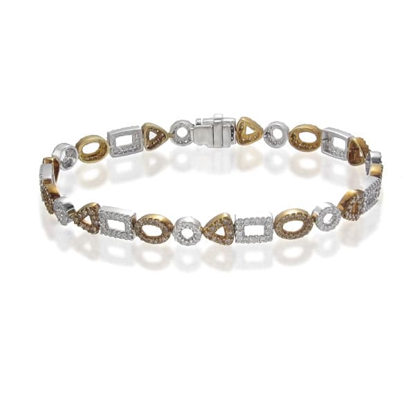 Bracelet 18KW GOLD s/w White &Brown Diamond