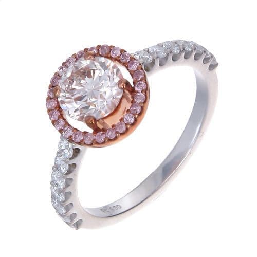 Ring PT950&18KP GOLD s/w Pink&white Diamond