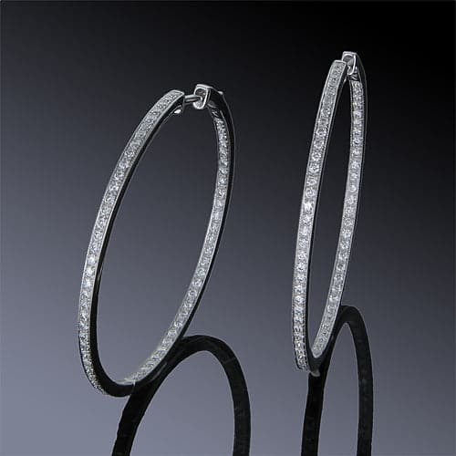 Earrings 18KW GOLD s/w Diamond