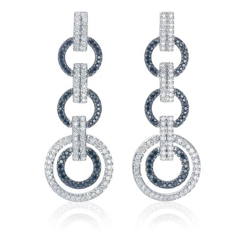 Earrings 18KWGOLD s/w White &Black diamond.
