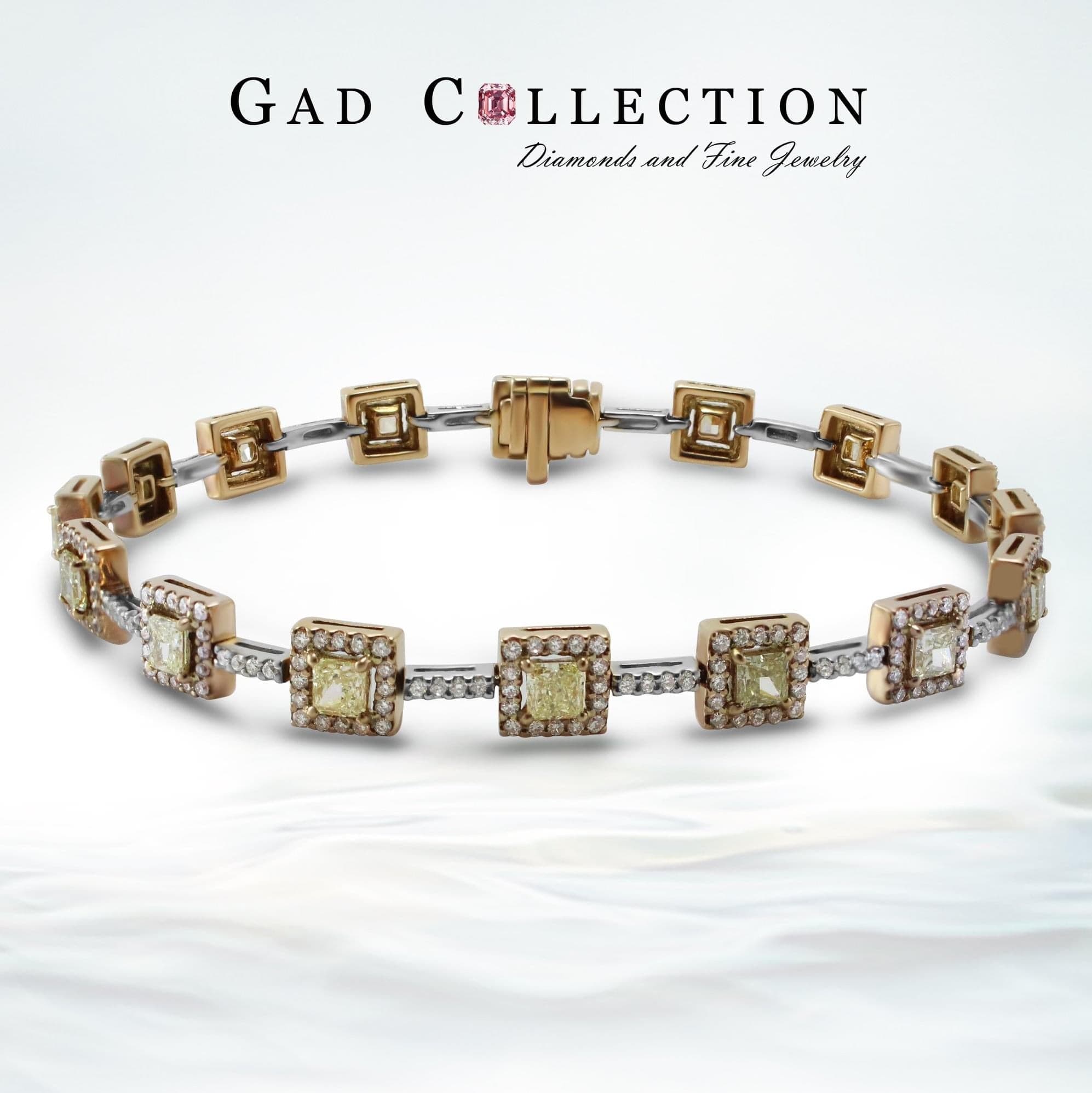 BRACELET 18KPGOLD S/W FANCY YELLOW DIAMOND
