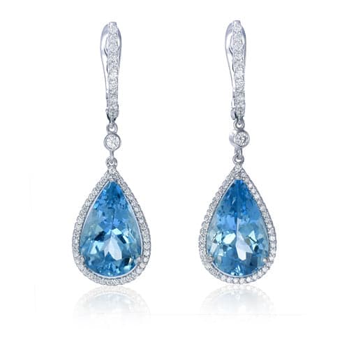 Earrings 18KWGOLD s/w AQUARIUM &DIAMOND