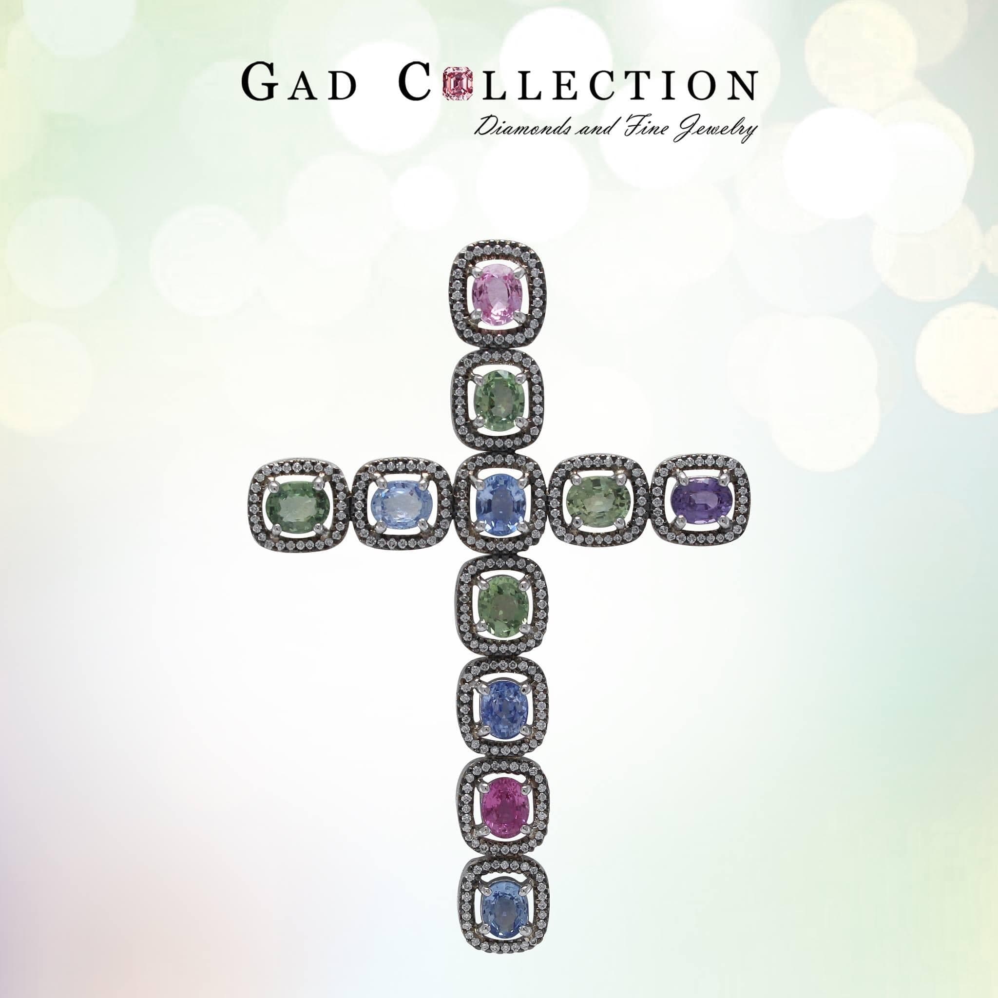 Pendant 18KWGOLD s/w SAPPHIRE&DIAMOND.