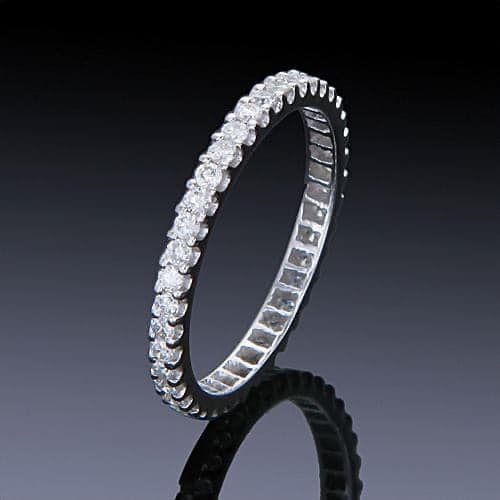 Eternity band Ring 18KWGOLD s/w Round diamond.