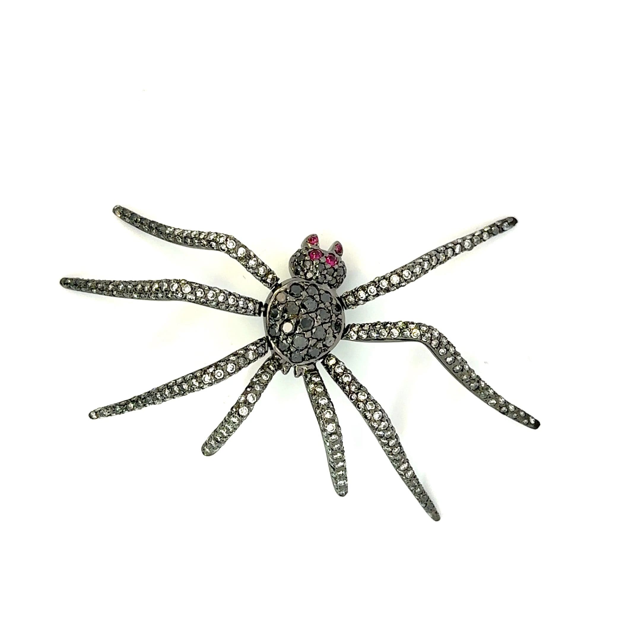 Brooch 18KWGOLD s/w Black &white diamond.
