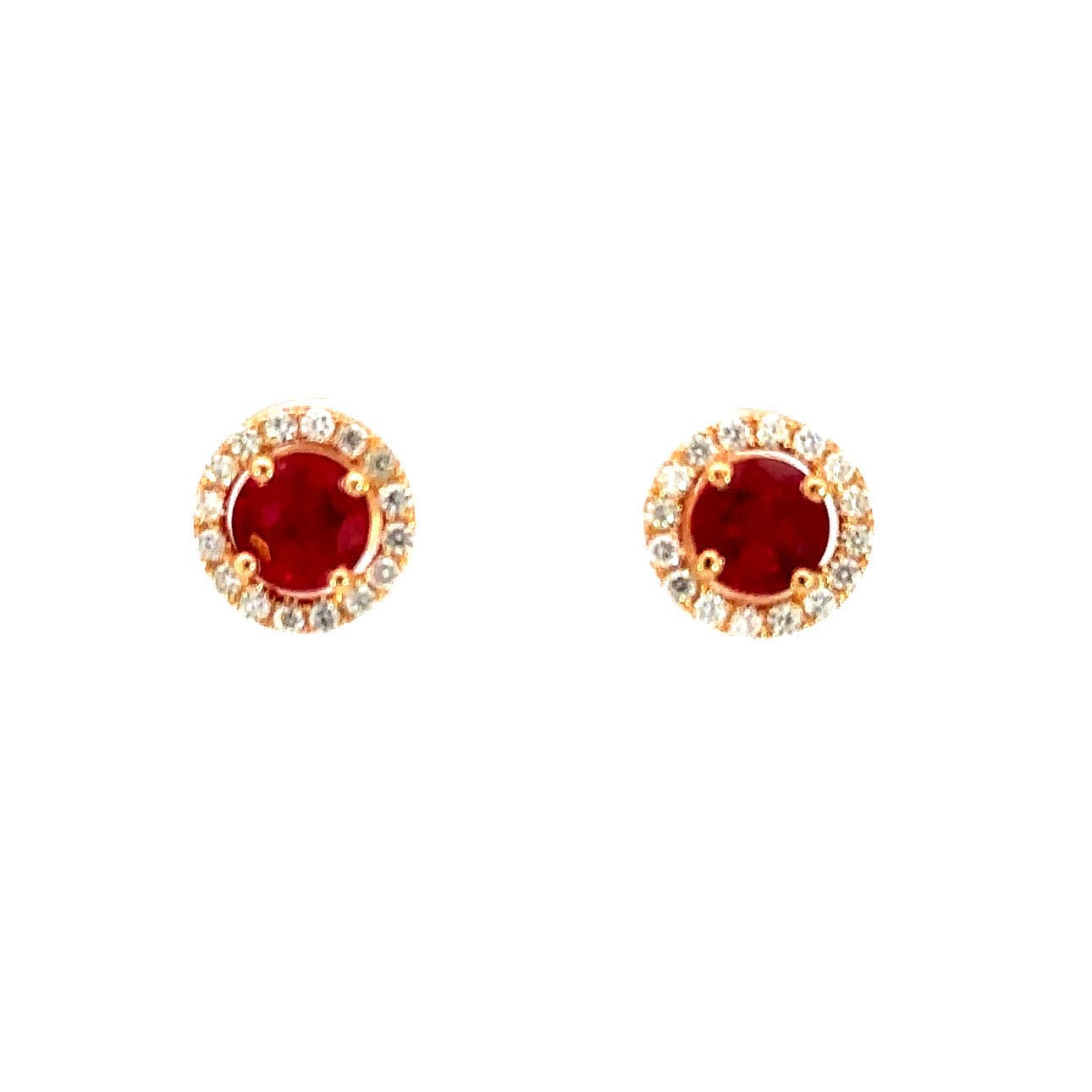 Earrings 14KPGold s/w Ruby & Diamond.