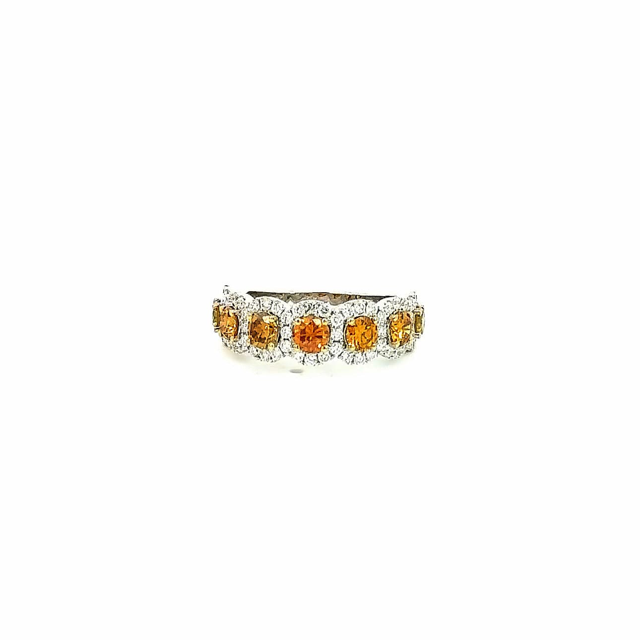 Ring 18KWGold s/w Natural Fancy Diamond and white diamond
