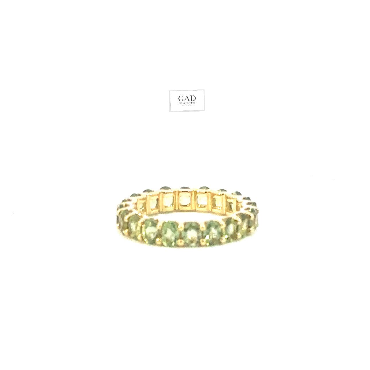Eternity ring 14KYGold with Green Sapphire