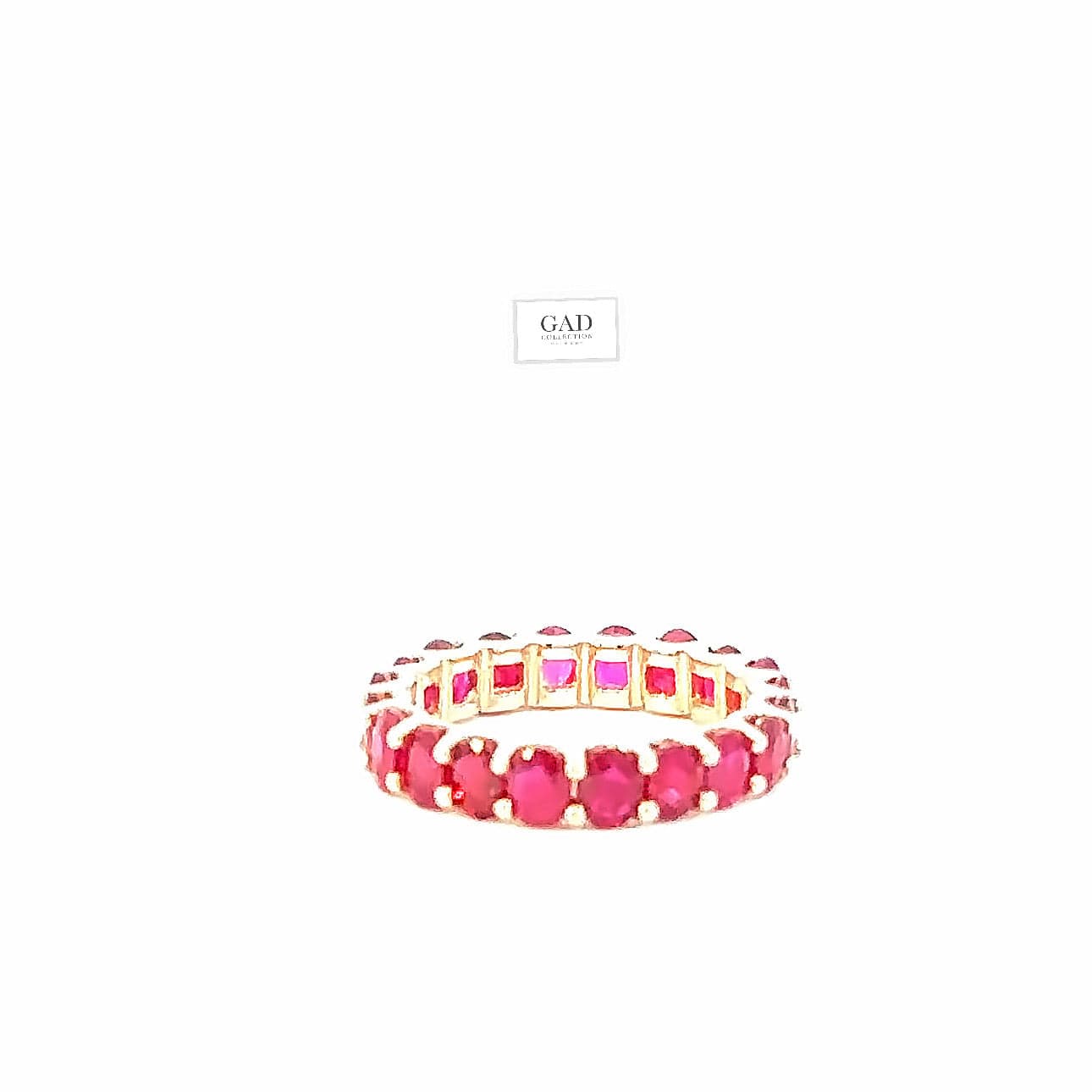 Eternity Ring 14KPinkGold S/W OVAL RUBY