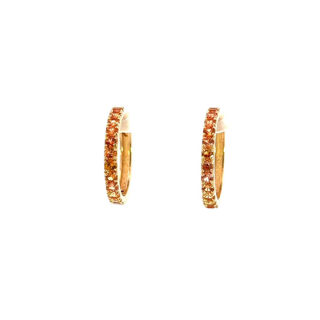 Earrings 14KPINKGOLD s/w Orange Sapphire