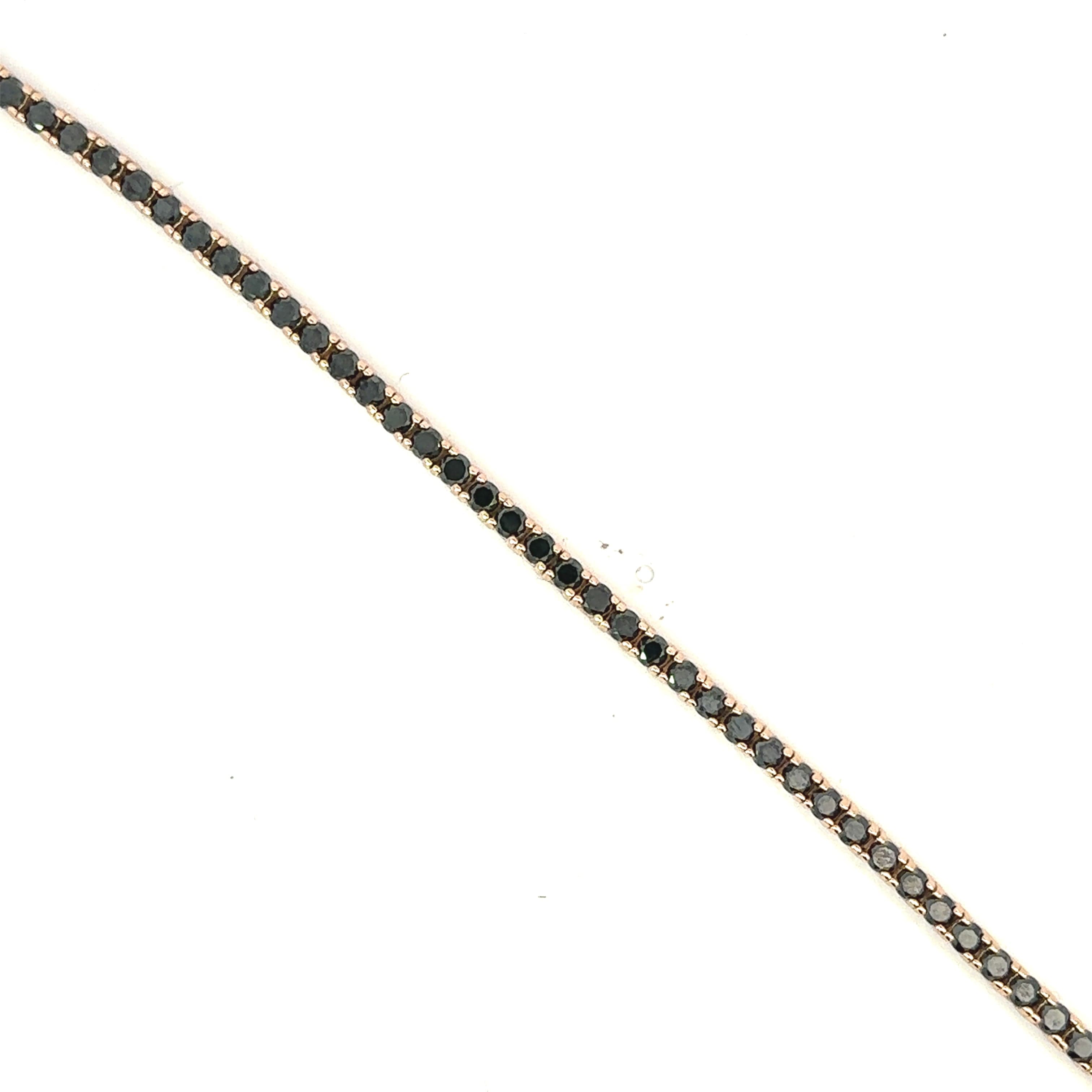 Bracelet 14KPINKGOLD 12.00g s/w Black Diamond