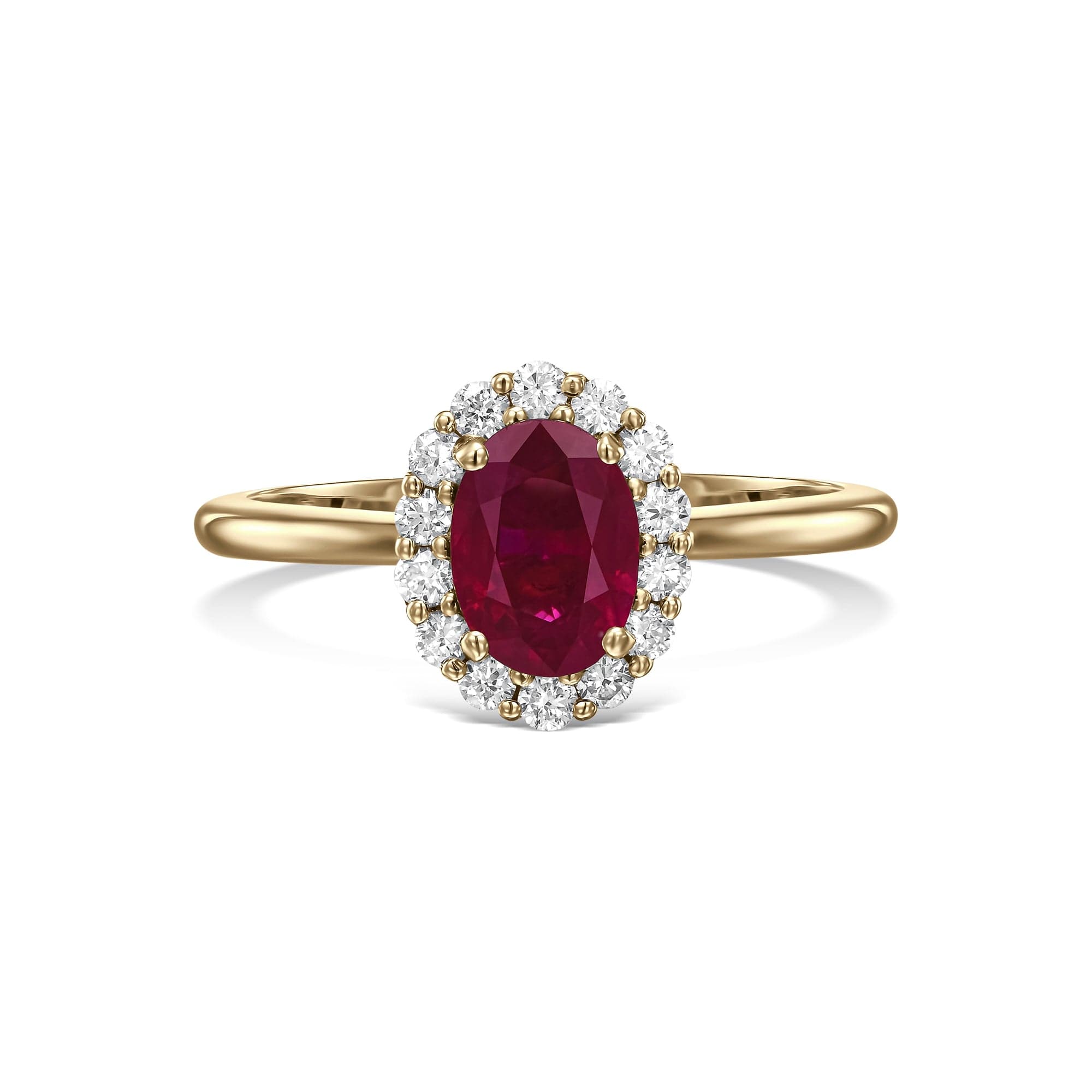 Classic Diana Burmese Oval-Cut Ruby Ring